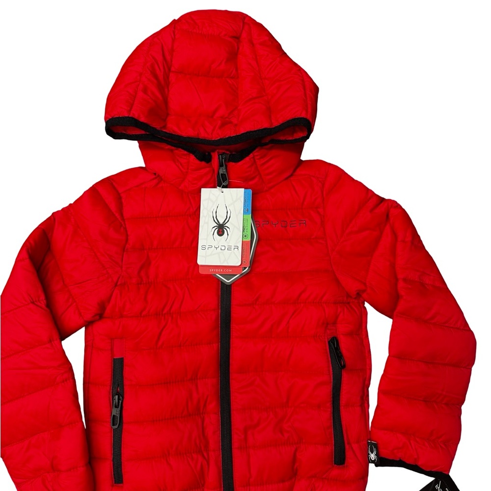 Spyder Boys Red Packable Puffer Jacket Size 4 NWT Winter Coat Lightweight